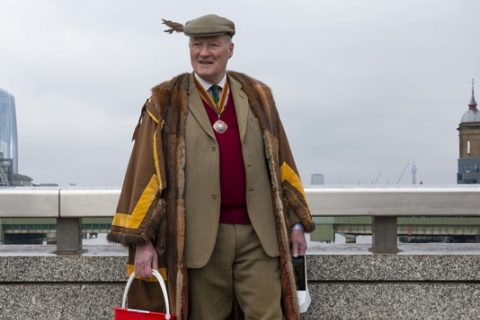 Past Master Tony Alston collects for the Red Cross