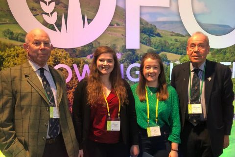 The Master and Liveryman Christopher Day welcome the two WCF/NFYFC scholars to the 2020 Oxford Farming Conference