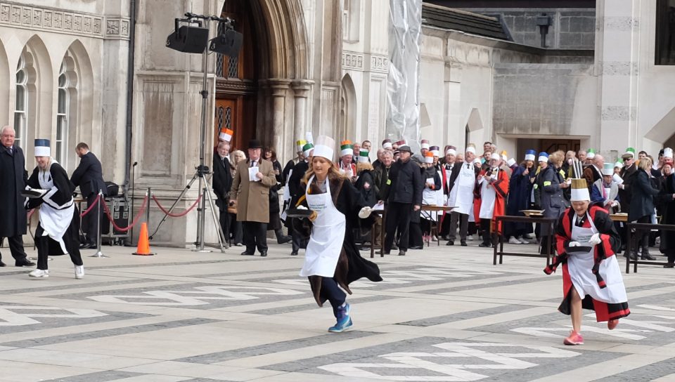Verity Harvey at 2017 pancake race